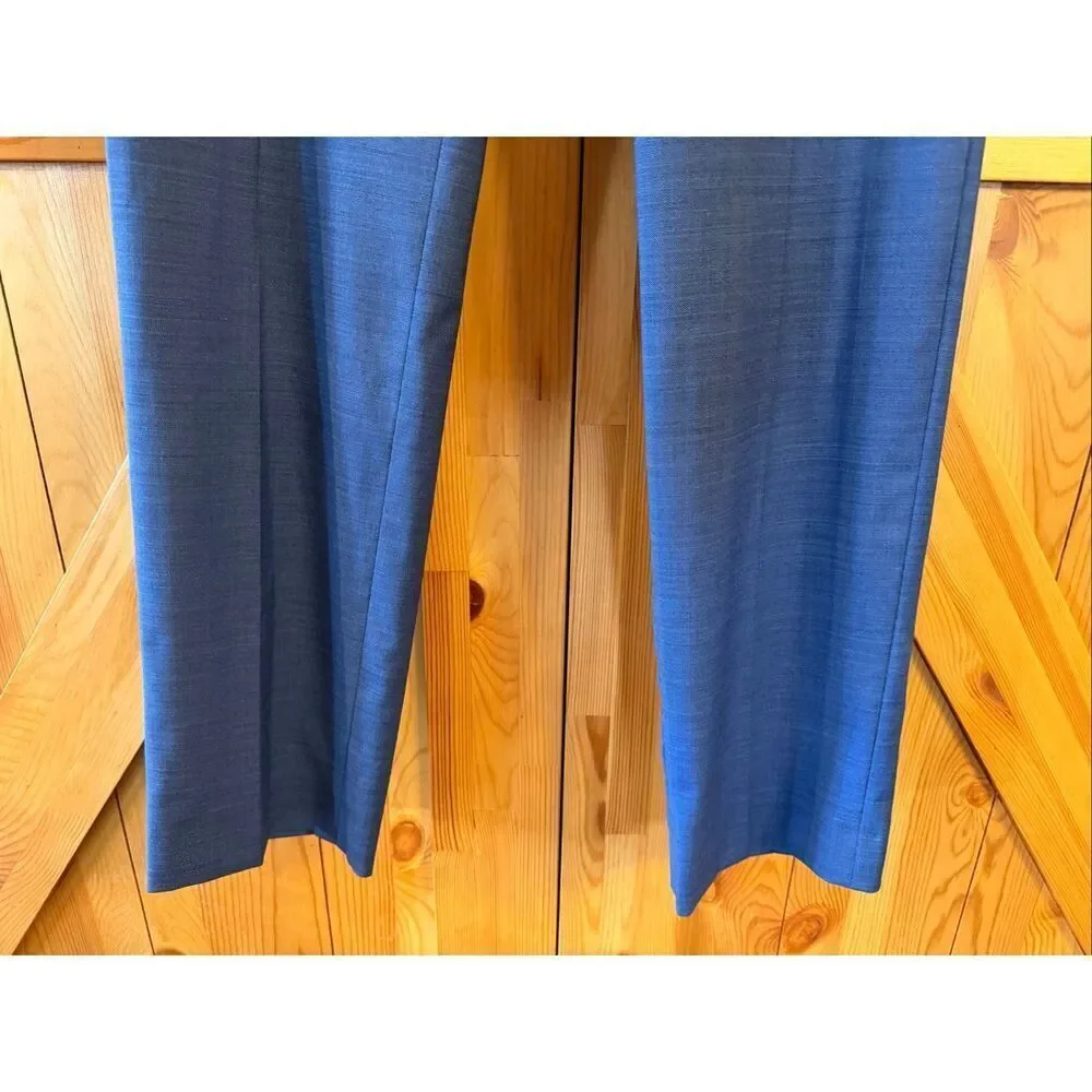 Cremieux Traveler Men’s Blue Chambray Wool Blend Dress Pants Size 32R (6740)